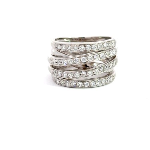 Image for 14K White Gold Ring Multi Band Style with 1CT total weight diamonds from Lanka Jewels