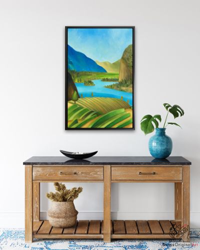 Okanagan Vineyards - 24x36 Framed from Sam's Original Art