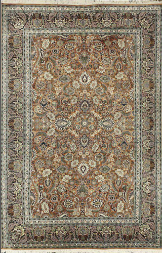 Pure Silk Pile rug, Hand Knotted in Kashmir India