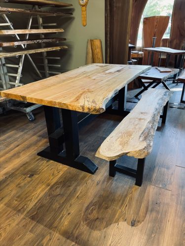 Image for Spalted Maple table with bench