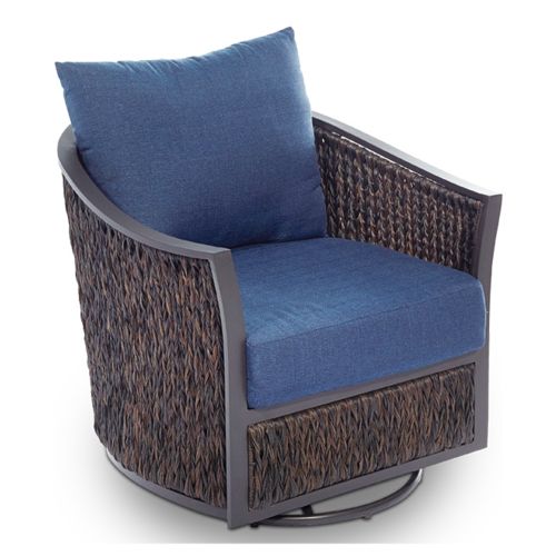 Postmedia Auction Item Ellisview Wicker Patio Swivel Glider Chair Set Of 2 Navy